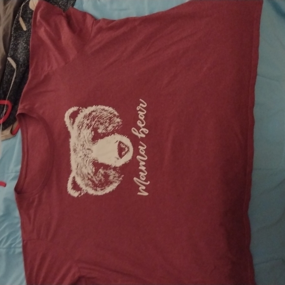 Tops - Plus size mama bear wine and white